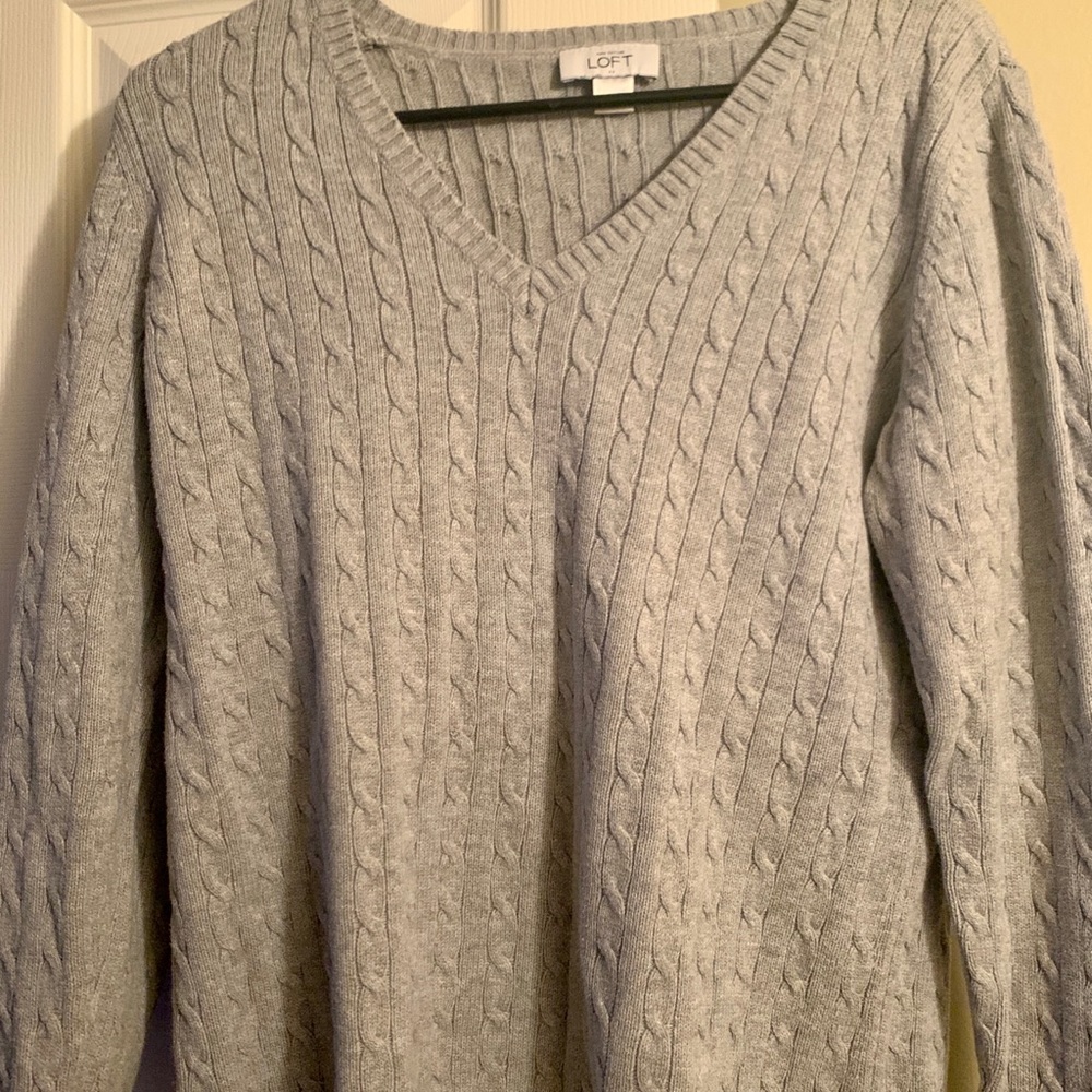 LOFT womens grey knitted sweater